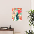 Summer Floral Prints, Abstract, Red and Green, Colourful Prints. Poster Gallery Image 2