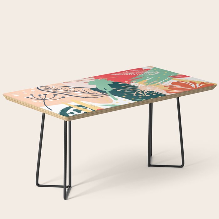 Summer Floral Prints, Abstract, Red and Green, Colourful Prints. Coffee Table Gallery Image 1