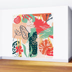 Summer Floral Prints, Abstract, Red and Green, Colourful Prints. Wall Mural Gallery Image 2
