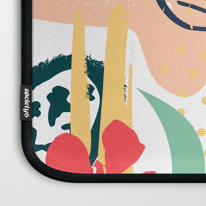 Summer Floral Prints, Abstract, Red and Green, Colourful Prints. Laptop Sleeve Gallery Image 3