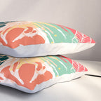 Summer Floral Prints, Abstract, Red and Green, Colourful Prints. Pillow Sham Gallery Image 3