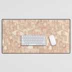 vintage halloween rust ivory Desk Mat Gallery Image 1