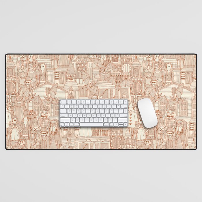 vintage halloween rust ivory Desk Mat Gallery Image 1