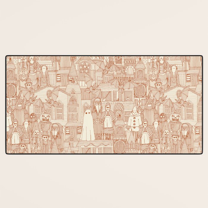 vintage halloween rust ivory Desk Mat Gallery Image 3
