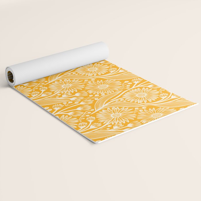 Saffron Coneflowers Yoga Mat Gallery Image 2
