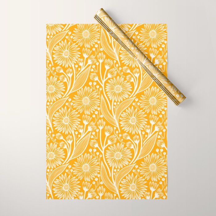 Saffron Coneflowers Wrapping Paper Gallery Image 1