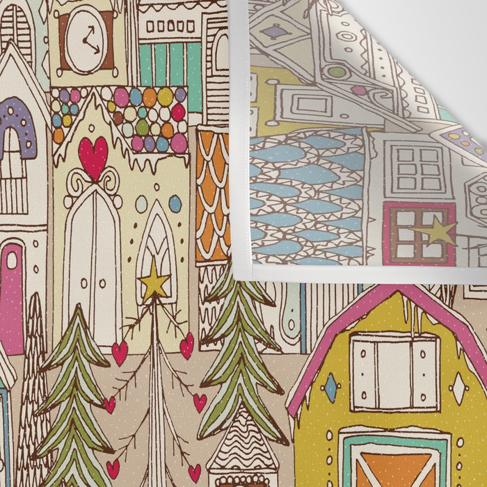 vintage gingerbread town Wall Tapestry Gallery Image 3
