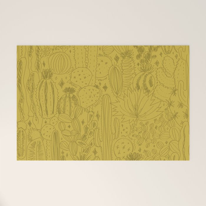 Cactus Scene in Green Welcome Mat Gallery Image 1