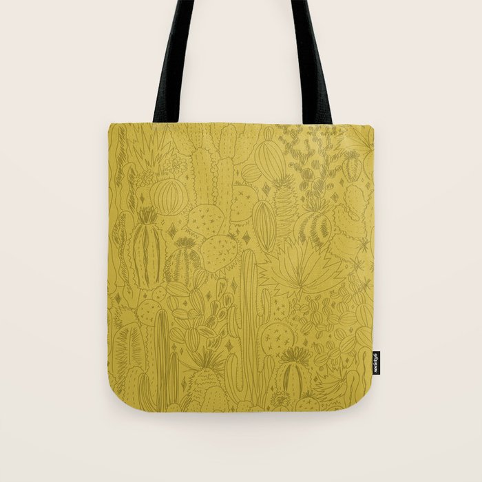 Cactus Scene in Green Tote Bag Gallery Image 1