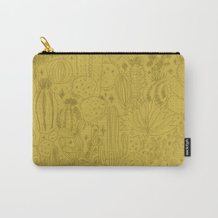 Cactus Scene in Green Carry All Pouch Gallery Image 1