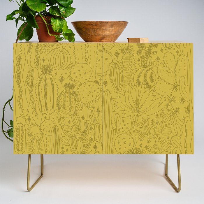 Cactus Scene in Green Credenza Gallery Image 1