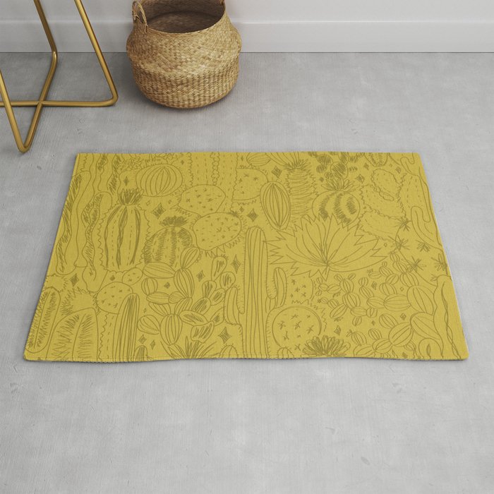 Cactus Scene in Green Rug Gallery Image 1