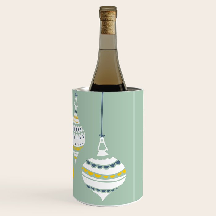 Cheerful little Christmas baubles mint Wine Chiller Gallery Image 3