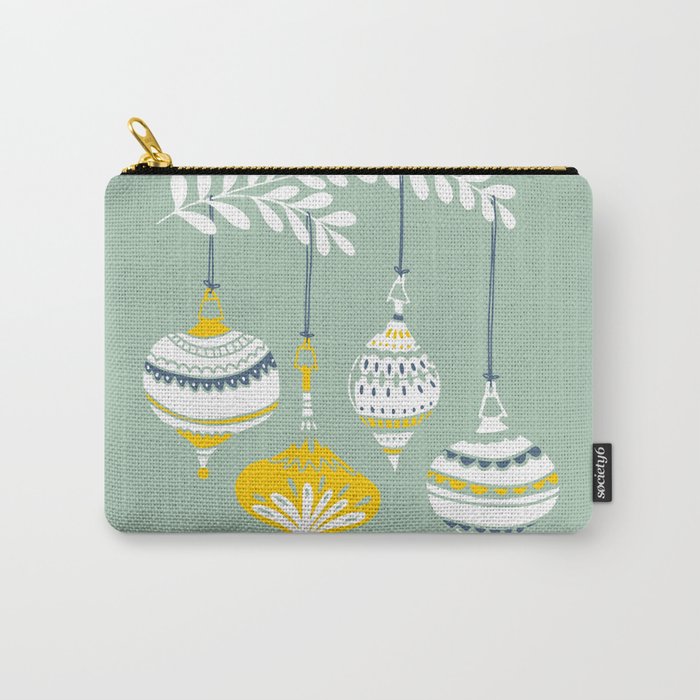 Cheerful little Christmas baubles mint Carry All Pouch Gallery Image 1