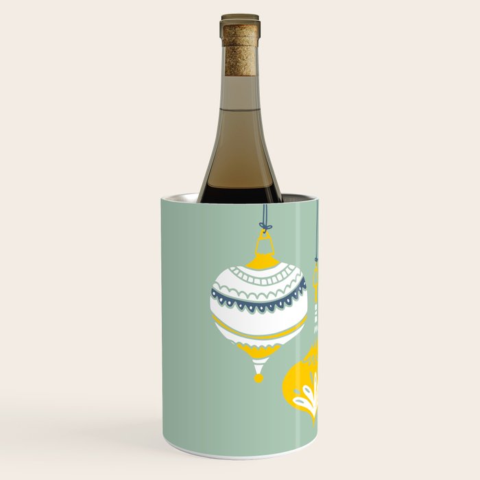Cheerful little Christmas baubles mint Wine Chiller Gallery Image 2