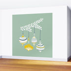 Cheerful little Christmas baubles mint Wall Mural Gallery Image 2