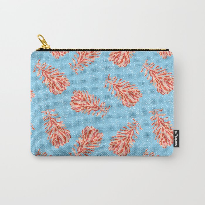 Dancing Pinecones in Light Blue & Red Carry All Pouch Gallery Image 1