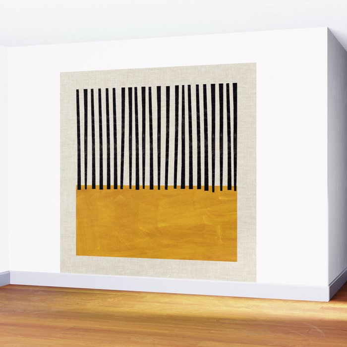 Sunshine Color Field Rothko Inspired Abstract Mid Century Modern Geometric Pattern Wall Mural Gallery Image 2