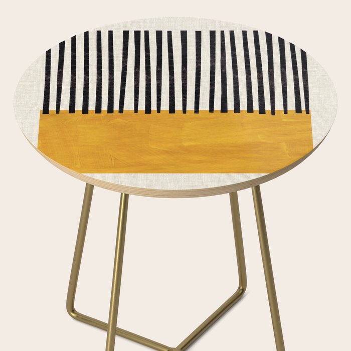 Sunshine Color Field Rothko Inspired Abstract Mid Century Modern Geometric Pattern Side Table Gallery Image 2