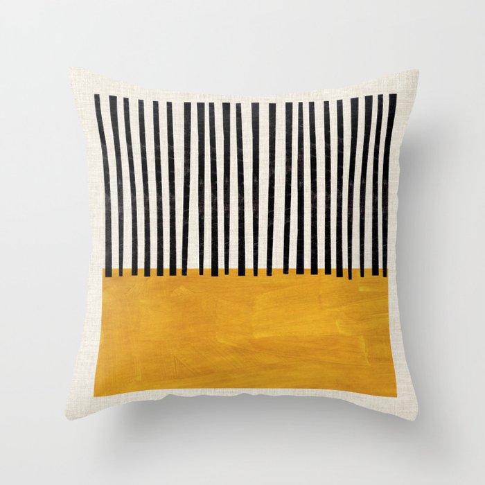 Sunshine Color Field Rothko Inspired Abstract Mid Century Modern Geometric Pattern Throw Pillow Gallery Image 6