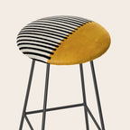 Sunshine Color Field Rothko Inspired Abstract Mid Century Modern Geometric Pattern Stool Gallery Image 2