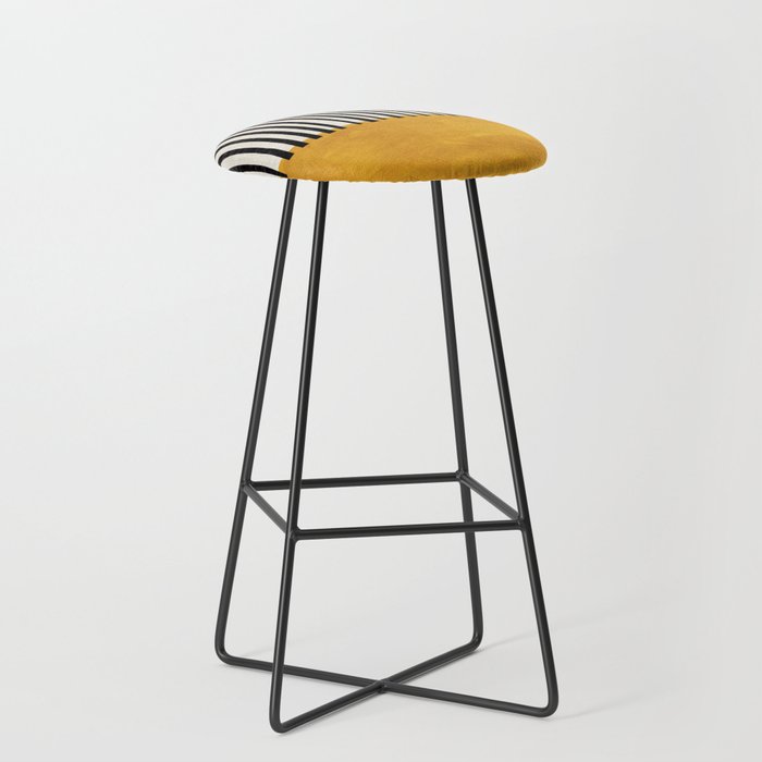 Sunshine Color Field Rothko Inspired Abstract Mid Century Modern Geometric Pattern Stool Gallery Image 1