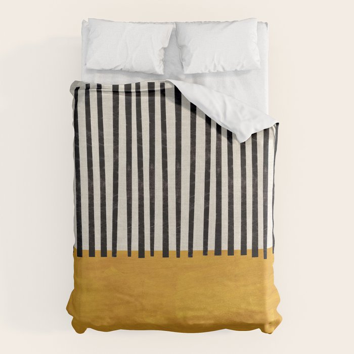 Sunshine Color Field Rothko Inspired Abstract Mid Century Modern Geometric Pattern Duvet Cover Gallery Image 1