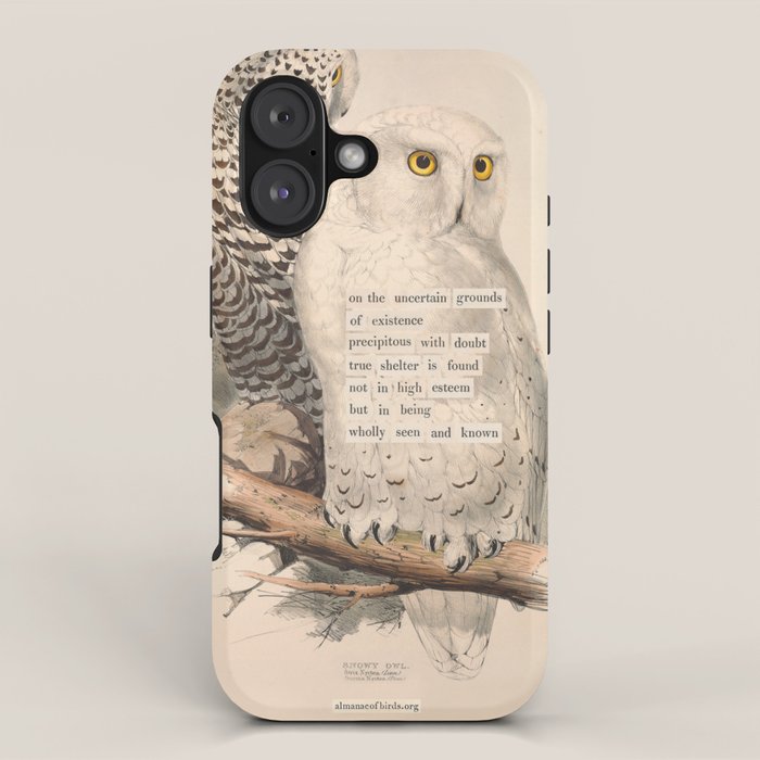 Bird Divinations: Snowy Owl (about: almanacofbirds.org) iPhone Case Gallery Image 1