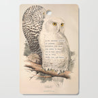 Bird Divinations: Snowy Owl (about: almanacofbirds.org) Cutting Board Gallery Image 1
