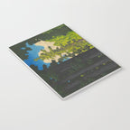 Vintage Japanese Woodblock Print Kawase Hasui Mystical Japanese forest Tall Green Trees Notebook Gallery Image 3