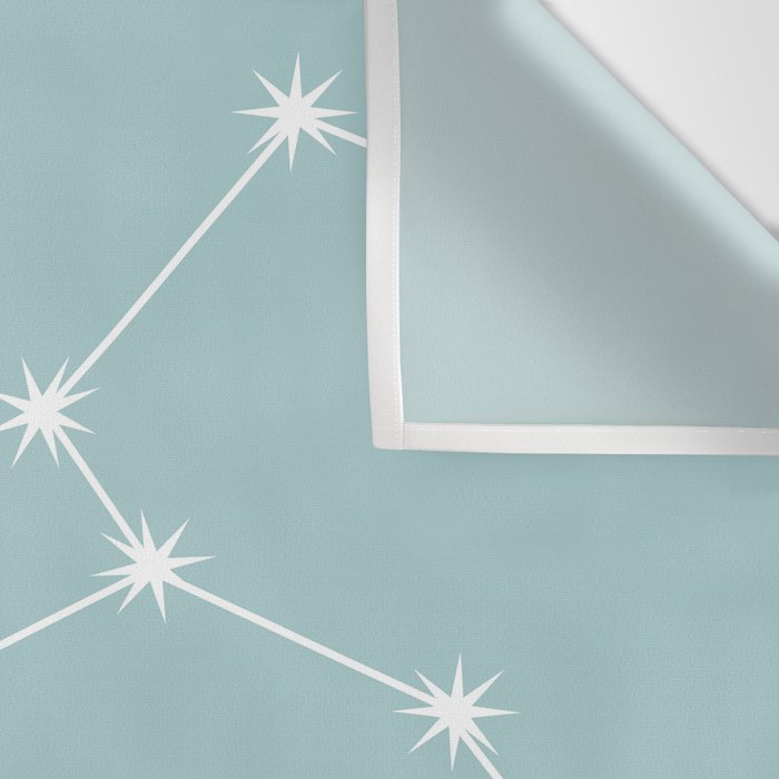 Leo Zodiac Star Constellation Line Art Pastel Teal Wall Tapestry Gallery Image 3