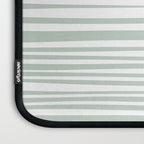 Natural Stripes Modern Minimalist Pattern in Light Sage Mint Green Laptop Sleeve Gallery Image 3