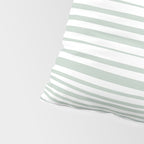 Natural Stripes Modern Minimalist Pattern in Light Sage Mint Green Pillow Sham Gallery Image 4