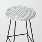 Natural Stripes Modern Minimalist Pattern in Light Sage Mint Green Stool Gallery Image 2