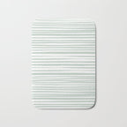 Natural Stripes Modern Minimalist Pattern in Light Sage Mint Green Bath Mat Gallery Image 1