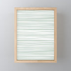 Natural Stripes Modern Minimalist Pattern in Light Sage Mint Green Mini Art Print Gallery Image 1