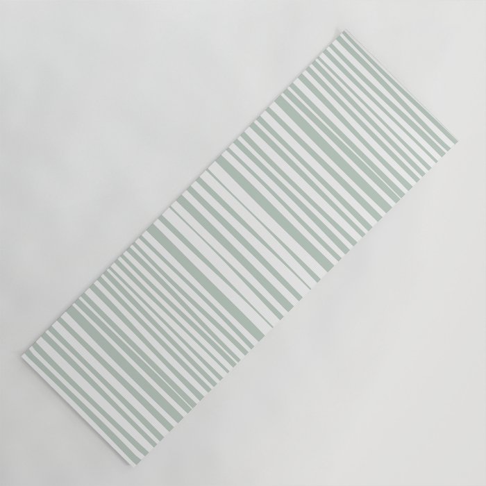 Natural Stripes Modern Minimalist Pattern in Light Sage Mint Green Yoga Mat Gallery Image 1