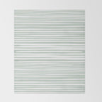 Natural Stripes Modern Minimalist Pattern in Light Sage Mint Green Throw Blanket Gallery Image 2