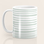 Natural Stripes Modern Minimalist Pattern in Light Sage Mint Green Coffee Mug Gallery Image 3