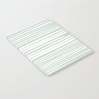 Natural Stripes Modern Minimalist Pattern in Light Sage Mint Green Notebook Gallery Image 2