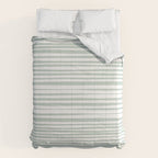 Natural Stripes Modern Minimalist Pattern in Light Sage Mint Green Comforter Gallery Image 6