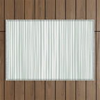 Natural Stripes Modern Minimalist Pattern in Light Sage Mint Green Outdoor Rug Gallery Image 1