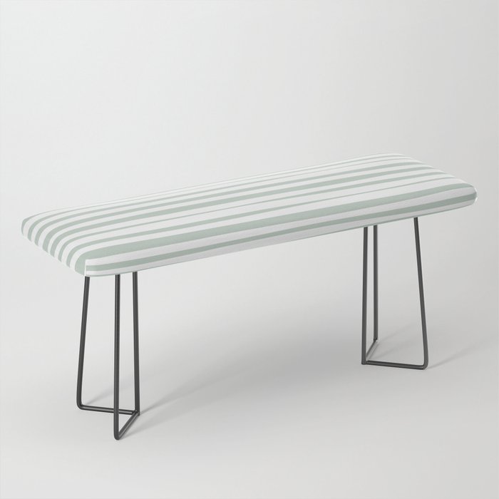 Natural Stripes Modern Minimalist Pattern in Light Sage Mint Green Bench Gallery Image 1