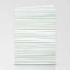 Natural Stripes Modern Minimalist Pattern in Light Sage Mint Green Stationery Card Gallery Image 2