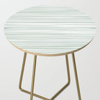 Natural Stripes Modern Minimalist Pattern in Light Sage Mint Green Side Table Gallery Image 2