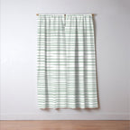 Natural Stripes Modern Minimalist Pattern in Light Sage Mint Green Window Curtain Gallery Image 3