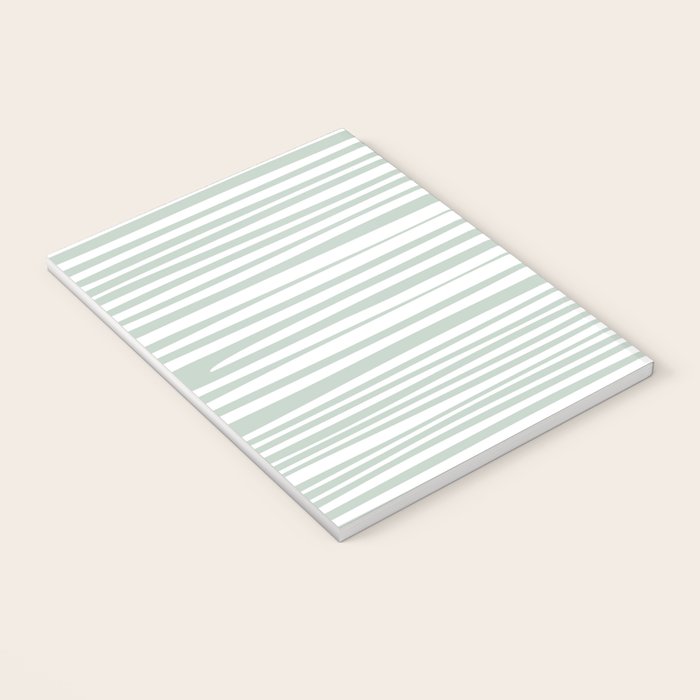 Natural Stripes Modern Minimalist Pattern in Light Sage Mint Green Notebook Gallery Image 3