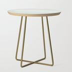 Natural Stripes Modern Minimalist Pattern in Light Sage Mint Green Side Table Gallery Image 1