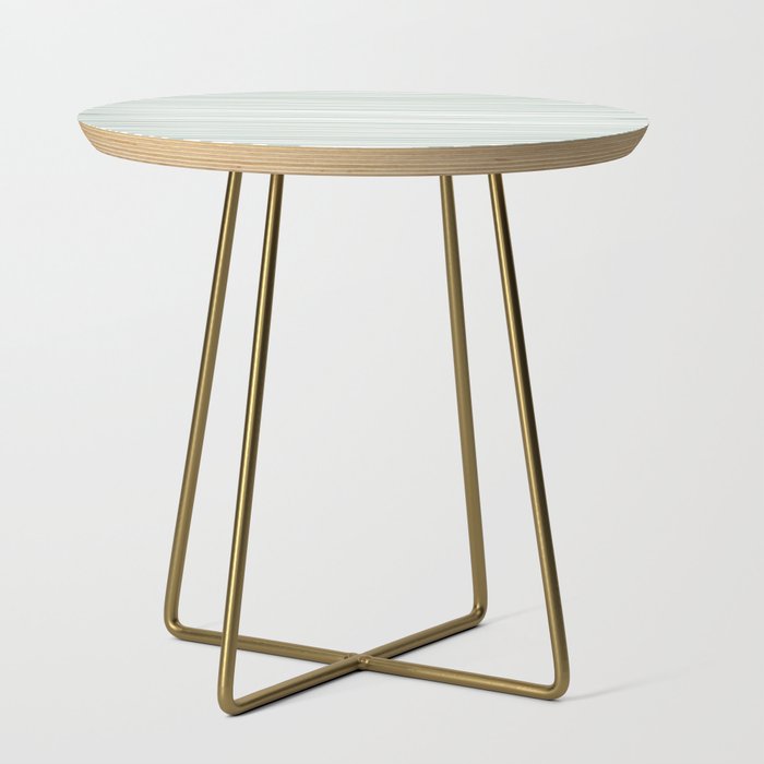Natural Stripes Modern Minimalist Pattern in Light Sage Mint Green Side Table Gallery Image 1