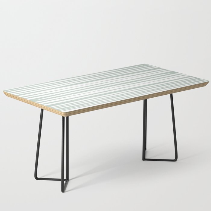 Natural Stripes Modern Minimalist Pattern in Light Sage Mint Green Coffee Table Gallery Image 1